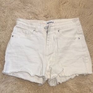 Abound White High-Rise Frayed Denim Shorts